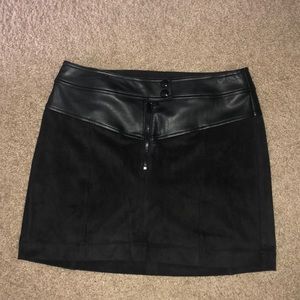 Black suede mini skirt